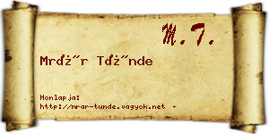 Mrár Tünde névjegykártya